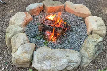 Outdoor makeover: Fire-Pit-Installation-Round-Garden-Rock