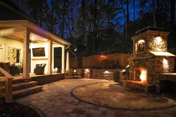 Outdoor makeover: Outdoor-Living-Adults-Hang-Out-With-Wood-Burning-Fireplace