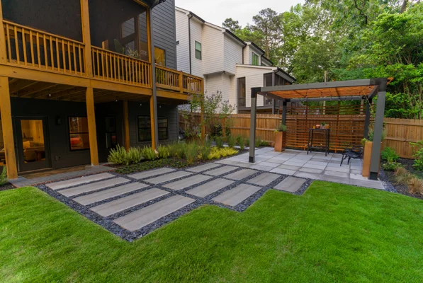 Outdoor Makeover: Hardscaping_With_Pergola_Installation_Design