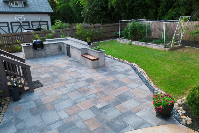 Backyard Hardscape Design with kitchen Ideas