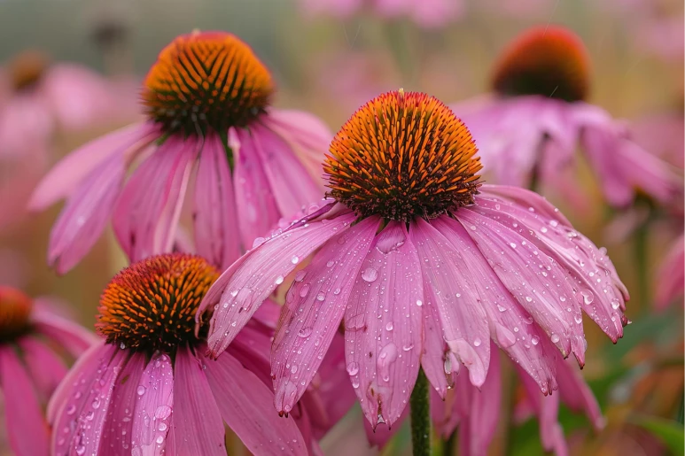 Coneflowers in fall season